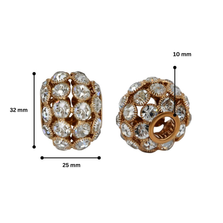 Rhinestone Spacer Beads | Size : 25mm | 1pcs | DB10