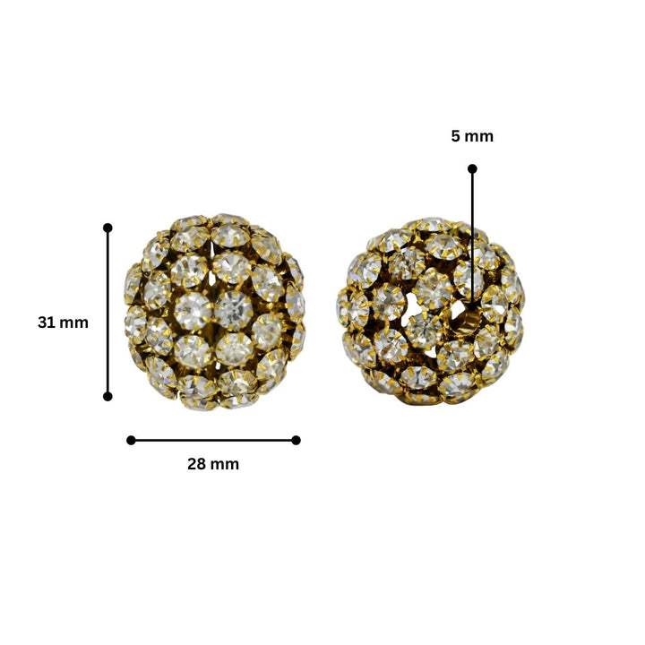 Rhinestone Spacer Beads | Size : 28mm | 2pcs | DB11