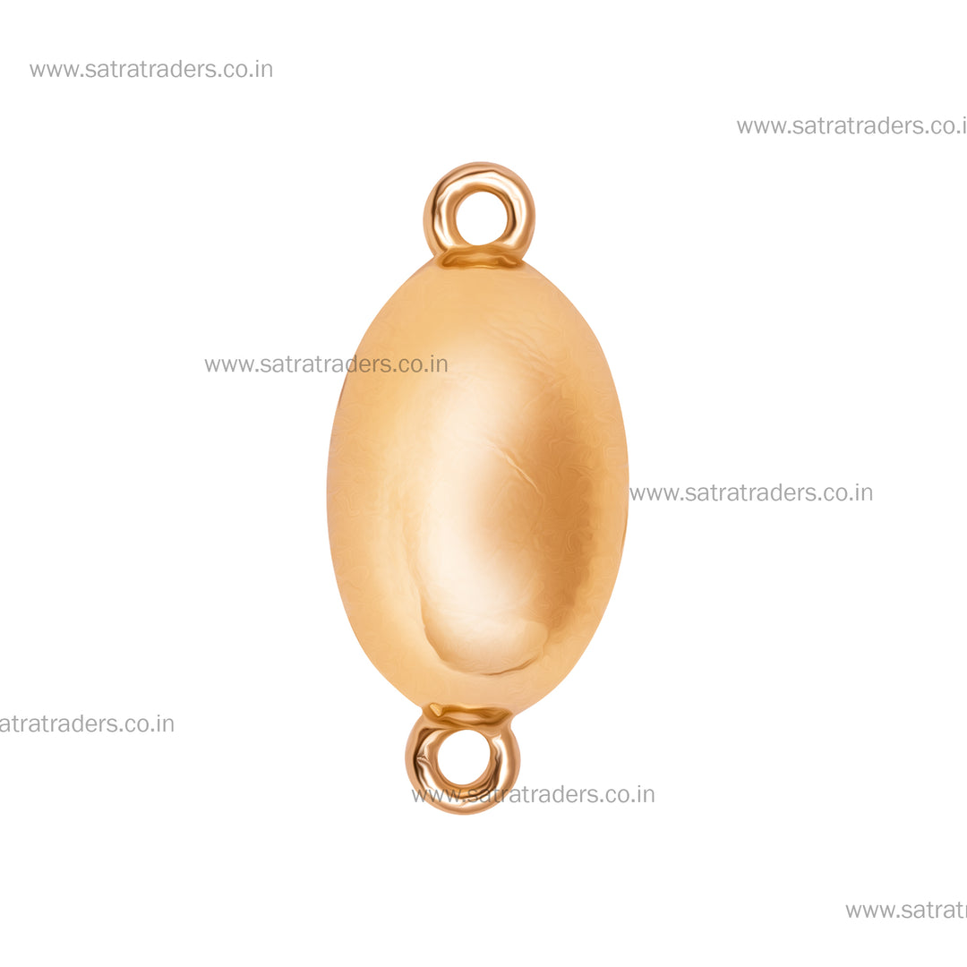 Oval Shape Matte Golden Connector Charms | Size : 26mm | 6pcs