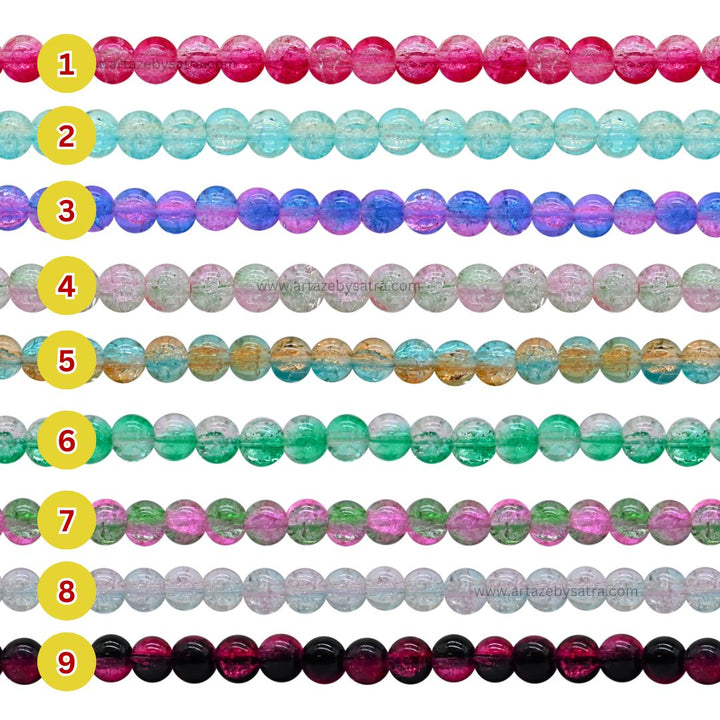 Cracker Elegant Glass Beads | Size : 8mm | Qty : 1 Line-Approx 95pcs