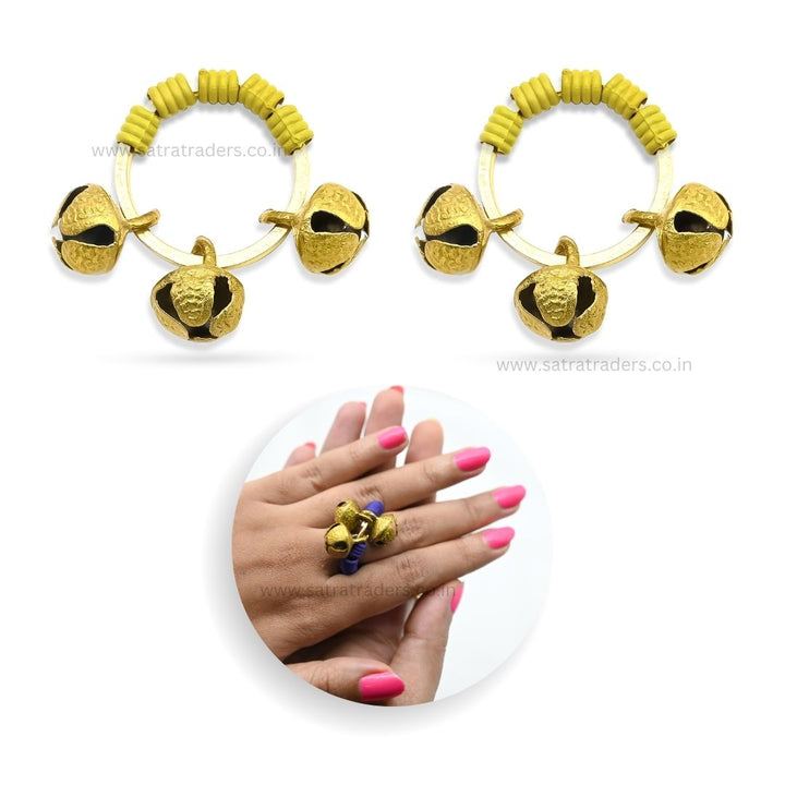 Bhajan/Aarti Ghungroo Clapping Finger Ring | Size : 41mm | 1 pair