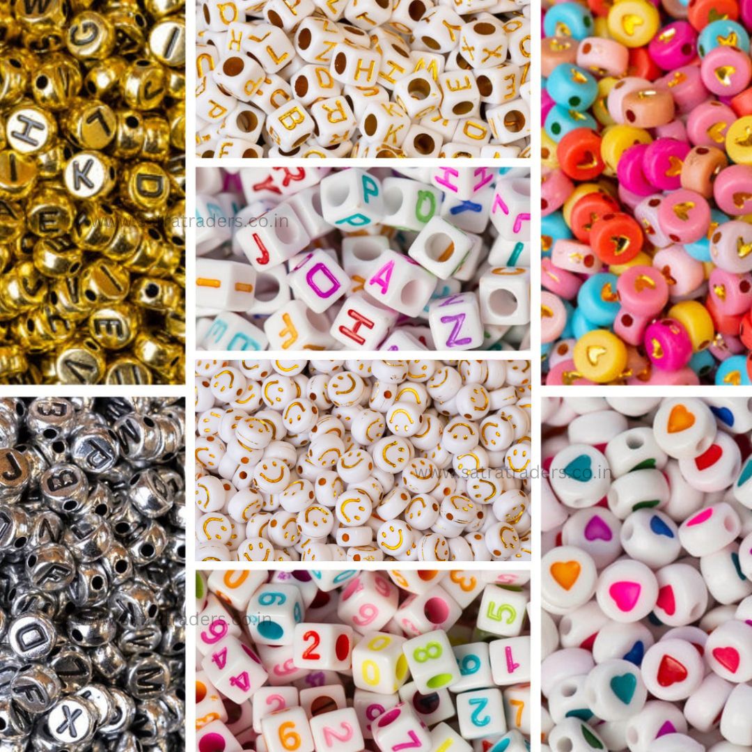 Plastic Beads Combo Pack | 8 Designs | 20grms Each