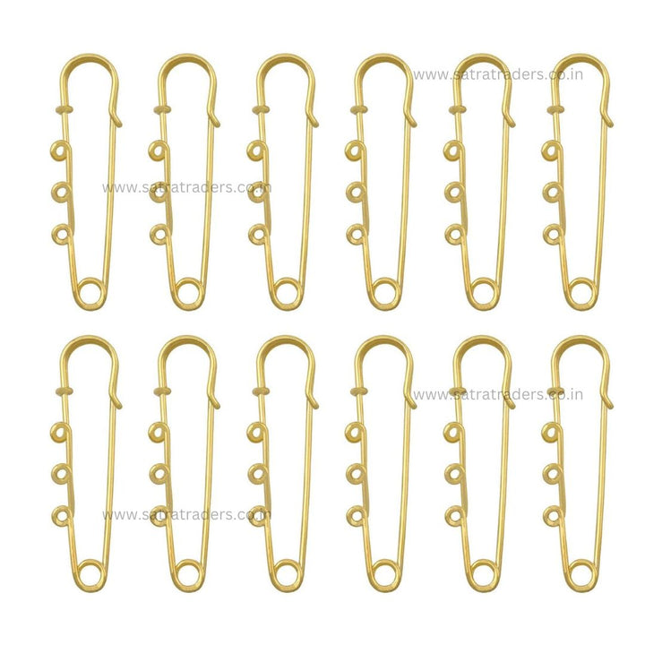 Safety Brooches Kilt Pins with 3 Loops |  6pcs