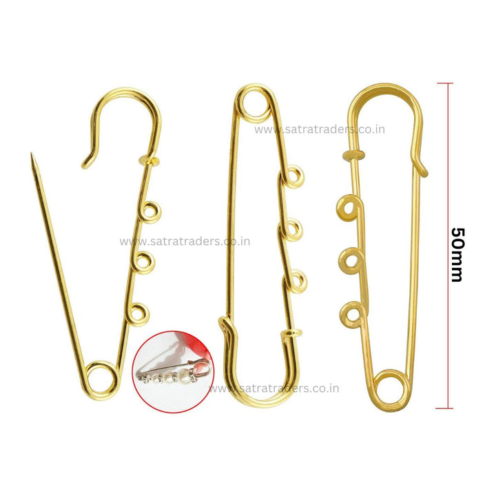 Safety Brooches Kilt Pins with 3 Loops |  6pcs