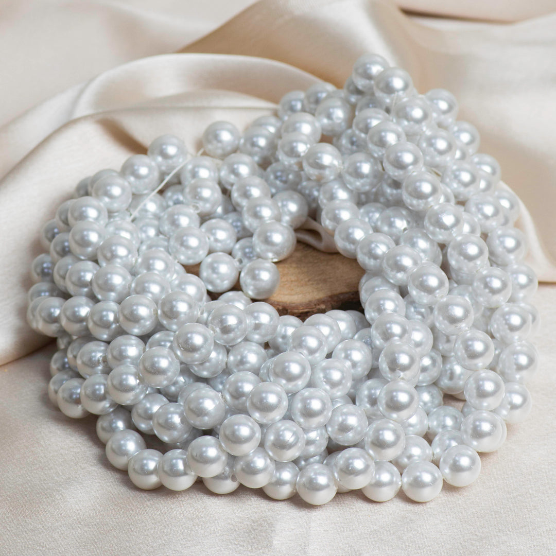 Round Shape 2 Hole Pearl Beads | Size : 12mm | Qty : 1 Bunch (Approx 600pcs)