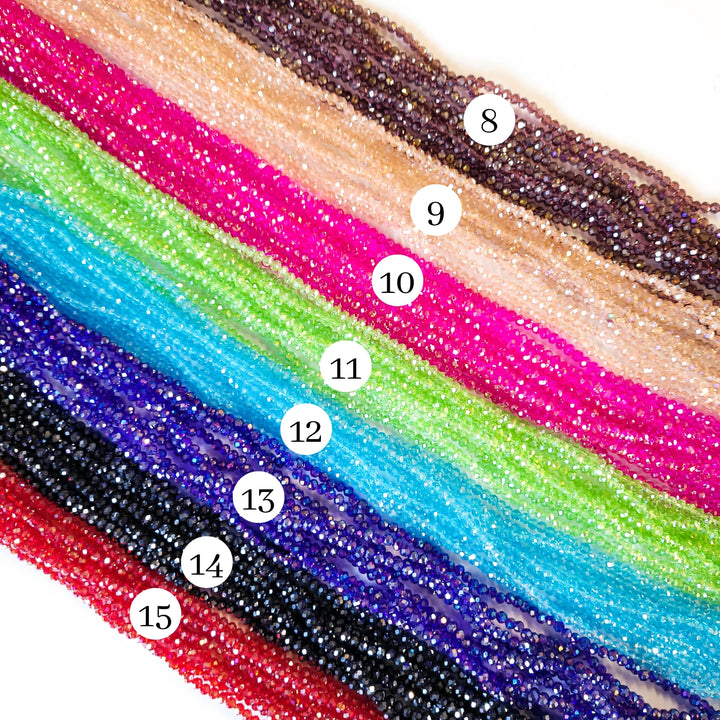 Elegant Glass Beads | Size : 4mm Tire Rainbow Beads Approx. 110 Beads Perline | 10 Line