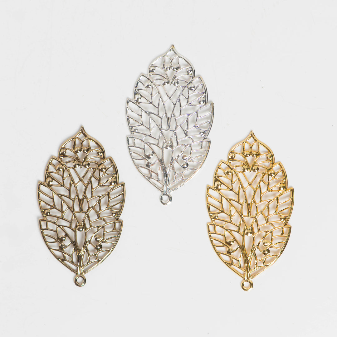 Metal art leaf | Size : H-60mm W-36mm  | 20 Pcs