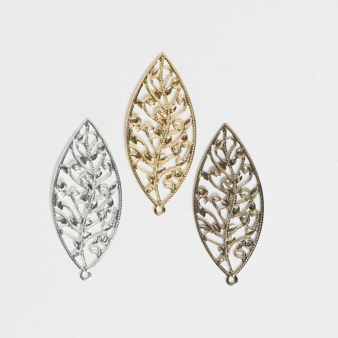 Metal art leaf | Size : H-64mm W-29mm  | 20 Pcs