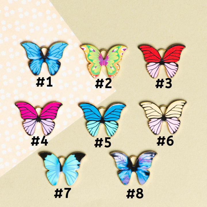 Digital Print Butterfly Charms | Size : 16mm | 6pcs