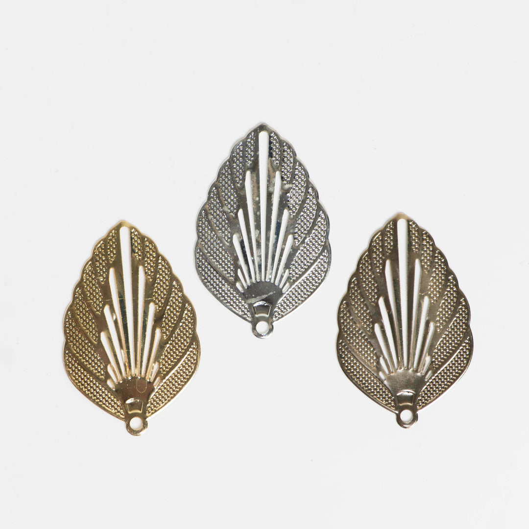 Metal art leaf | Size : H-70mm W-44mm | 20 Pcs