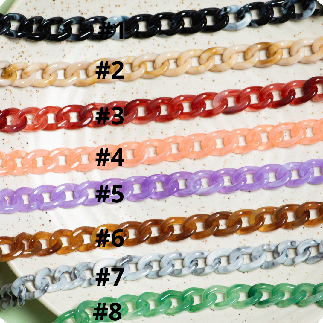 Matt Acrylic Chain | Size : H-20mm W-14mm | 1mtr | AC07