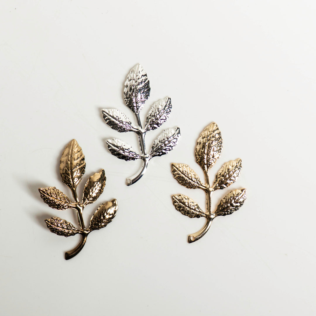 Metal art leaf | H-36mm W-22mm | 20 Pcs | F-2-24