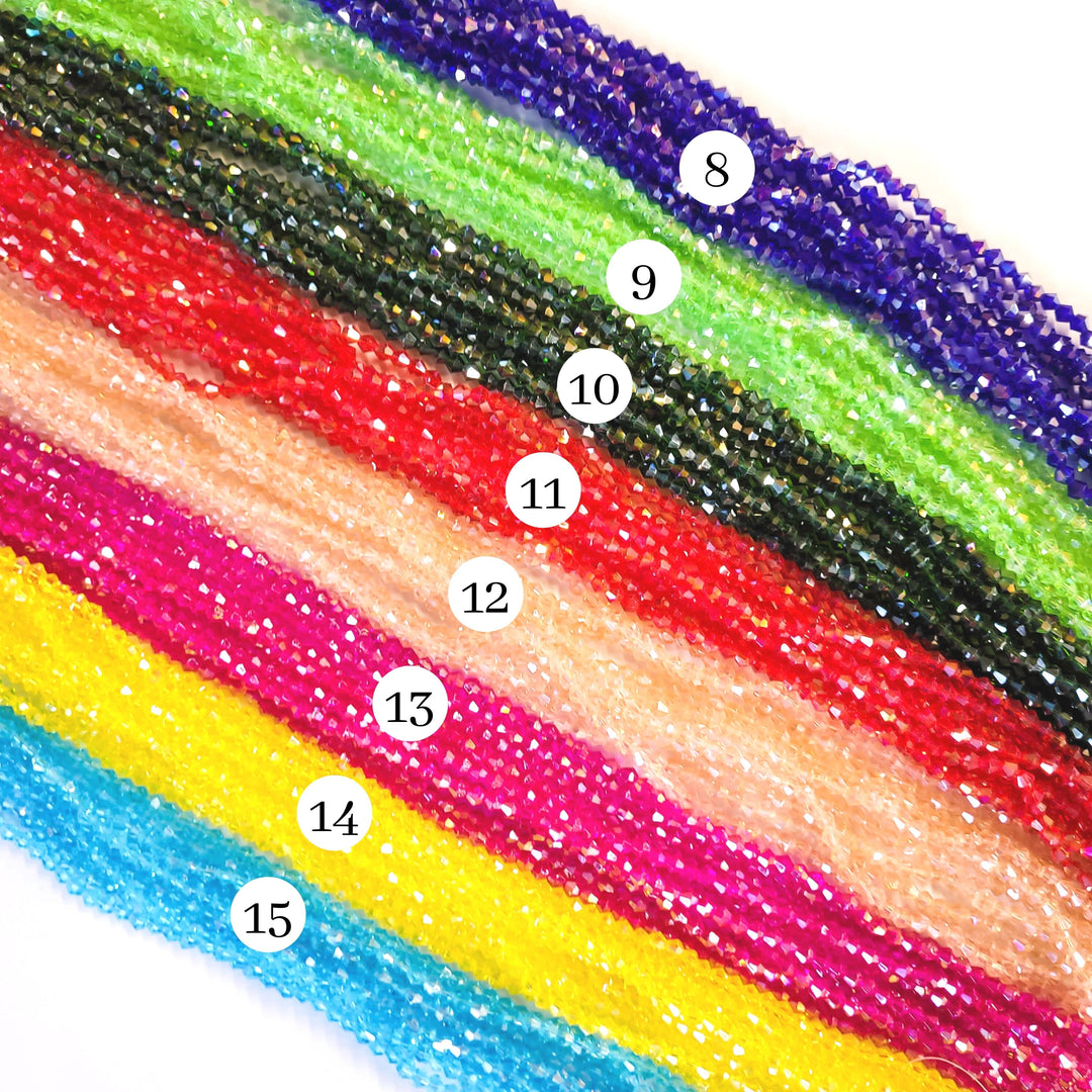 Elegant Glass Beads | Size : 4mm Crystal Rainbow Beads Approx. 88 beads perline | 10 Line