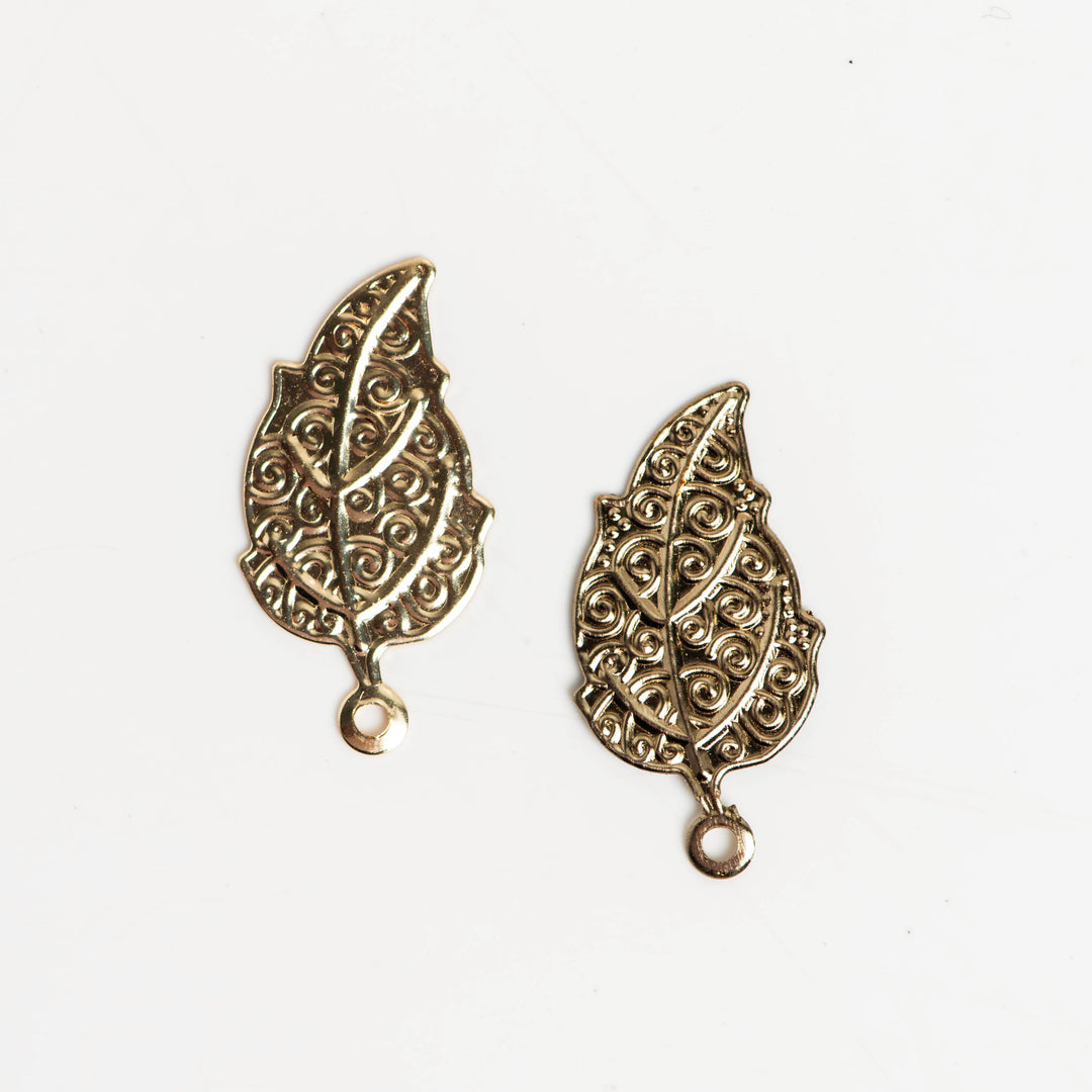 Metal art leaf | Size : H-26mm W-13mm | 100pcs | F-2-3