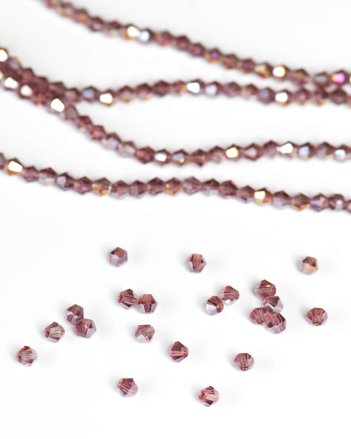 Elegant Glass Beads | Size : 4mm Crystal Rainbow Beads Approx. 88 beads perline | 10 Line