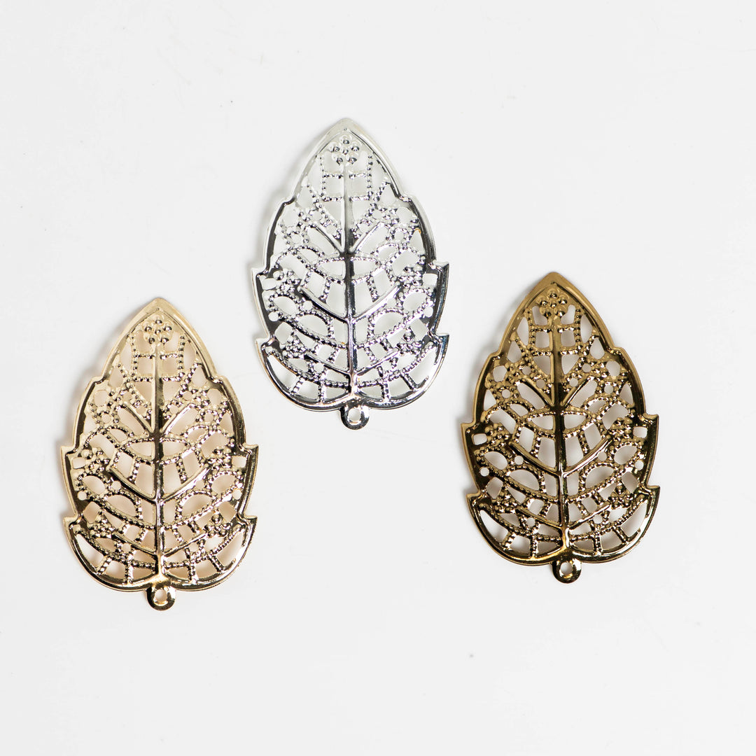 Metal art leaf | Size : H-48mm W-30mm | 20 Pcs | F-2-50