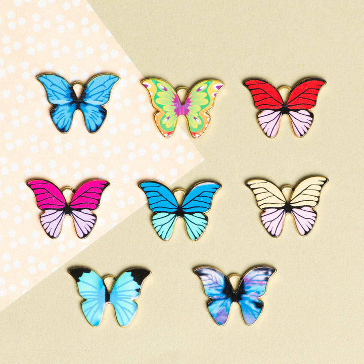 Digital Print Butterfly Charms | Size : 16mm | 6pcs