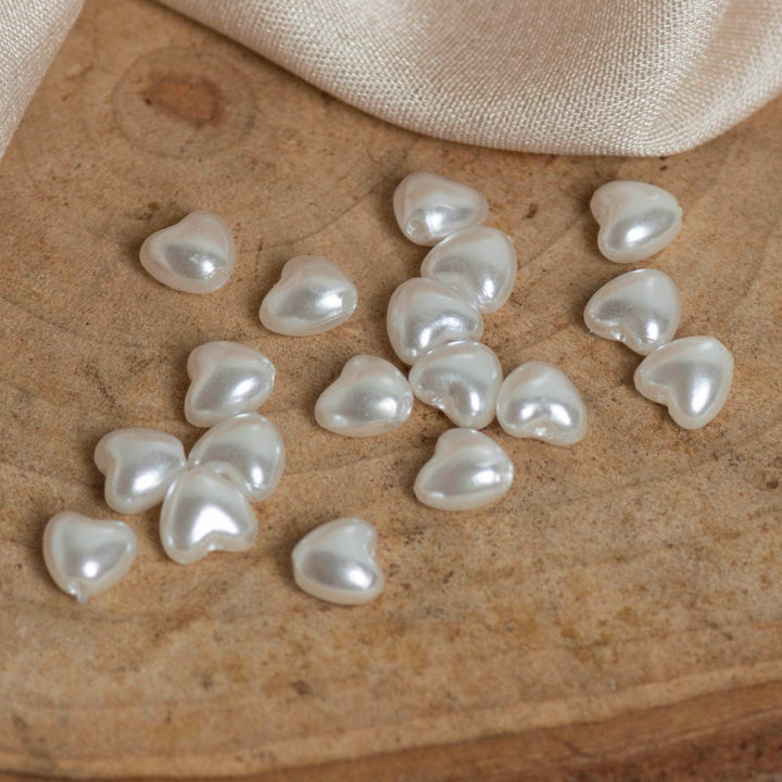 Uncut Heart Shape Pearl Beads