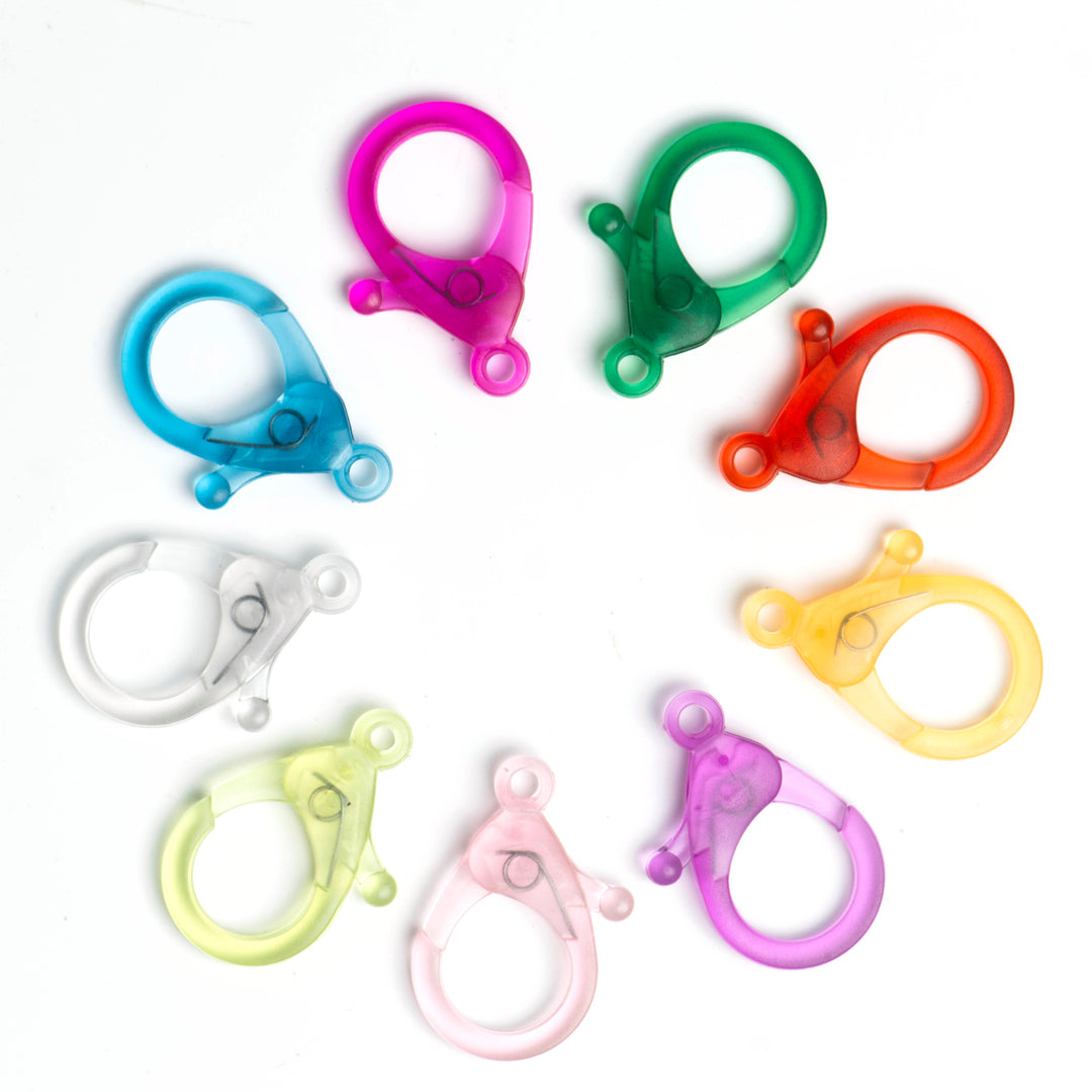 Transparent Plastic Lobster Claw Clasps | Size 35mm 20Pcs