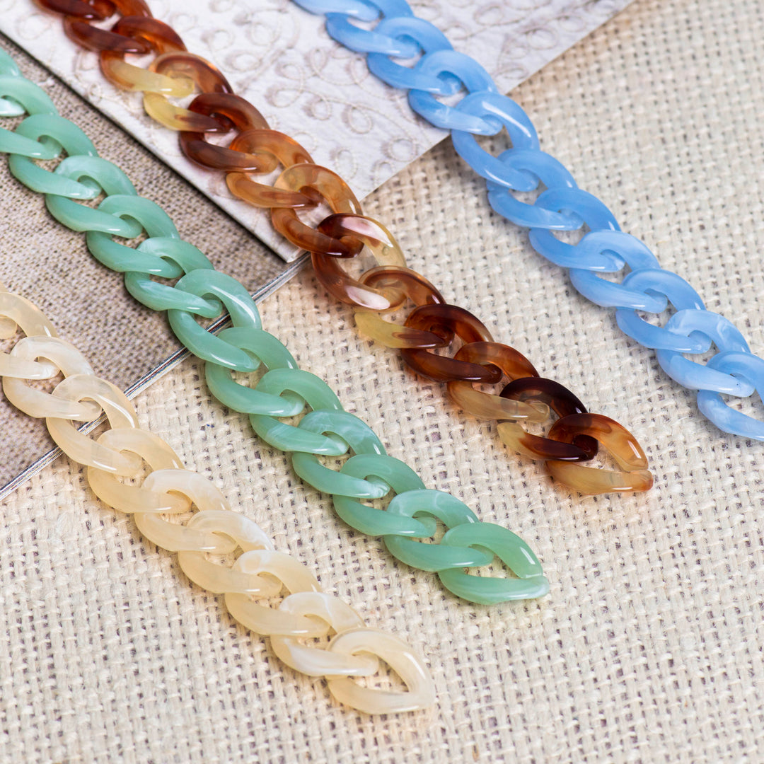 Matt Translucent Acrylic Chains | Size : 16mm | 1mtr | AC08