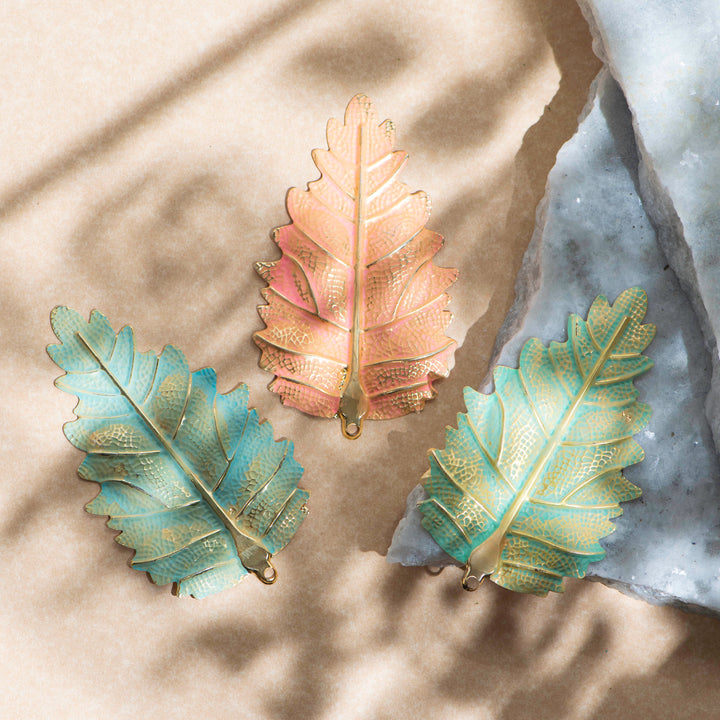 Leaf Coloured Metal Art | Size : 100mm | 4 Pcs