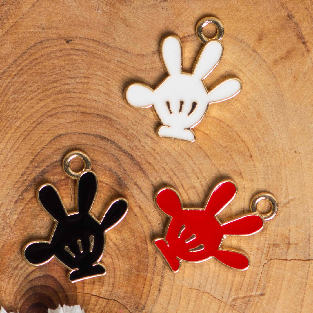 Glove Enamel Charms | Size : 18mm | 6pcs