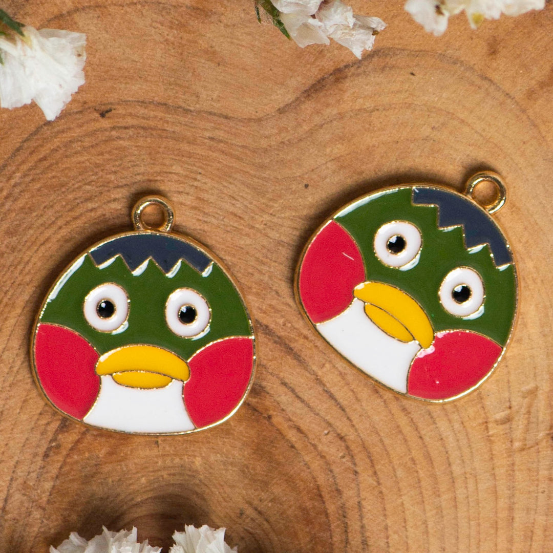 Angry Bird Cartoon Enamel Charms | Size : 18mm | 6pcs