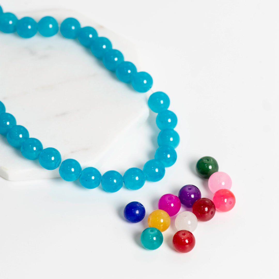 Multi Color Glass Beads | Size : 6mm,8mm,10mm | 12 Line