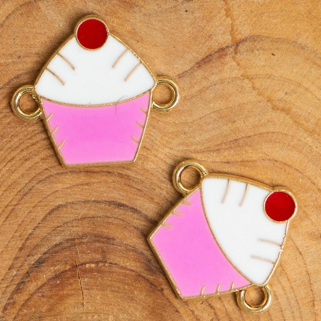 Ice Cream Enamel Connector Charms | Size : 18mm | 10pcs