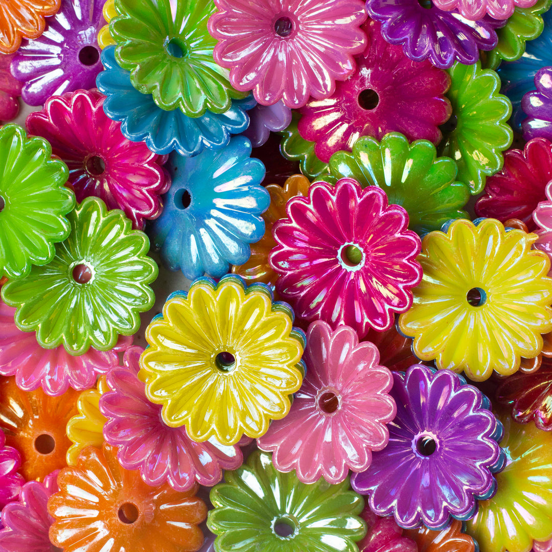 Daisy Designer Plastic Beads | Size : 31mm | 500Grm | PB134