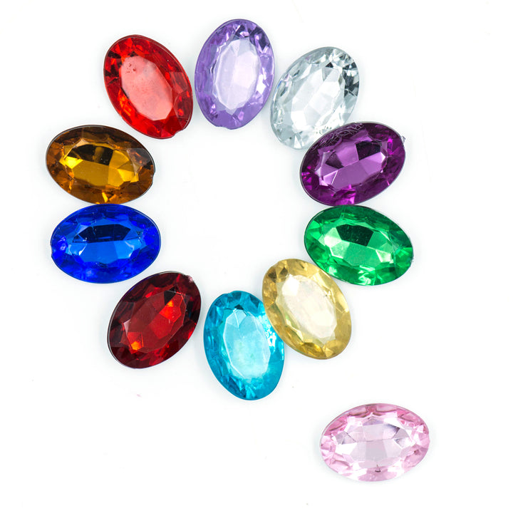 Oval Shape Acrylic Stones | Size : H-13MM W-18MM | 100 Pcs