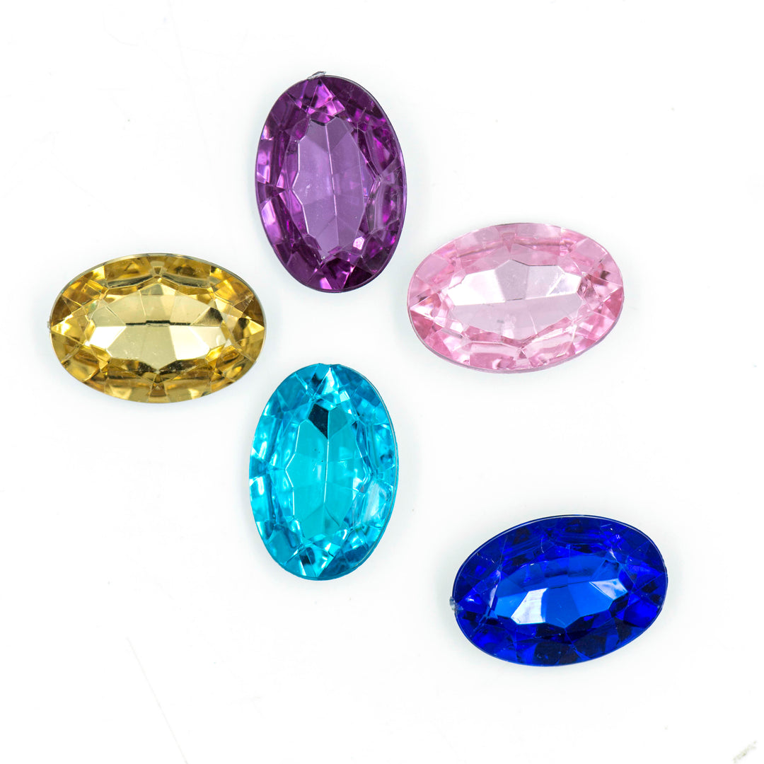 Oval Shape Acrylic Stones | Size : H-18MM W-15MM | 100 Pcs