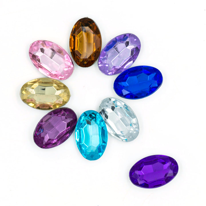 Oval Shape Acrylic Stones | Size : H-20MM W-30MM | 100 Pcs