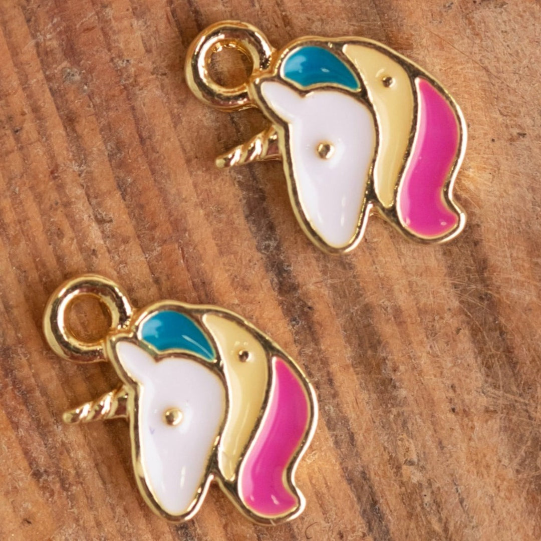 Small Unicorn Enamel Charms | Size : 12mm | 10Pcs