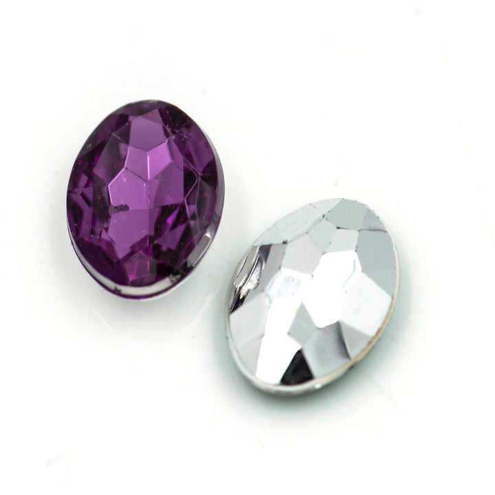 Oval Shape Acrylic Stones | Size : H-13MM W-18MM | 100 Pcs