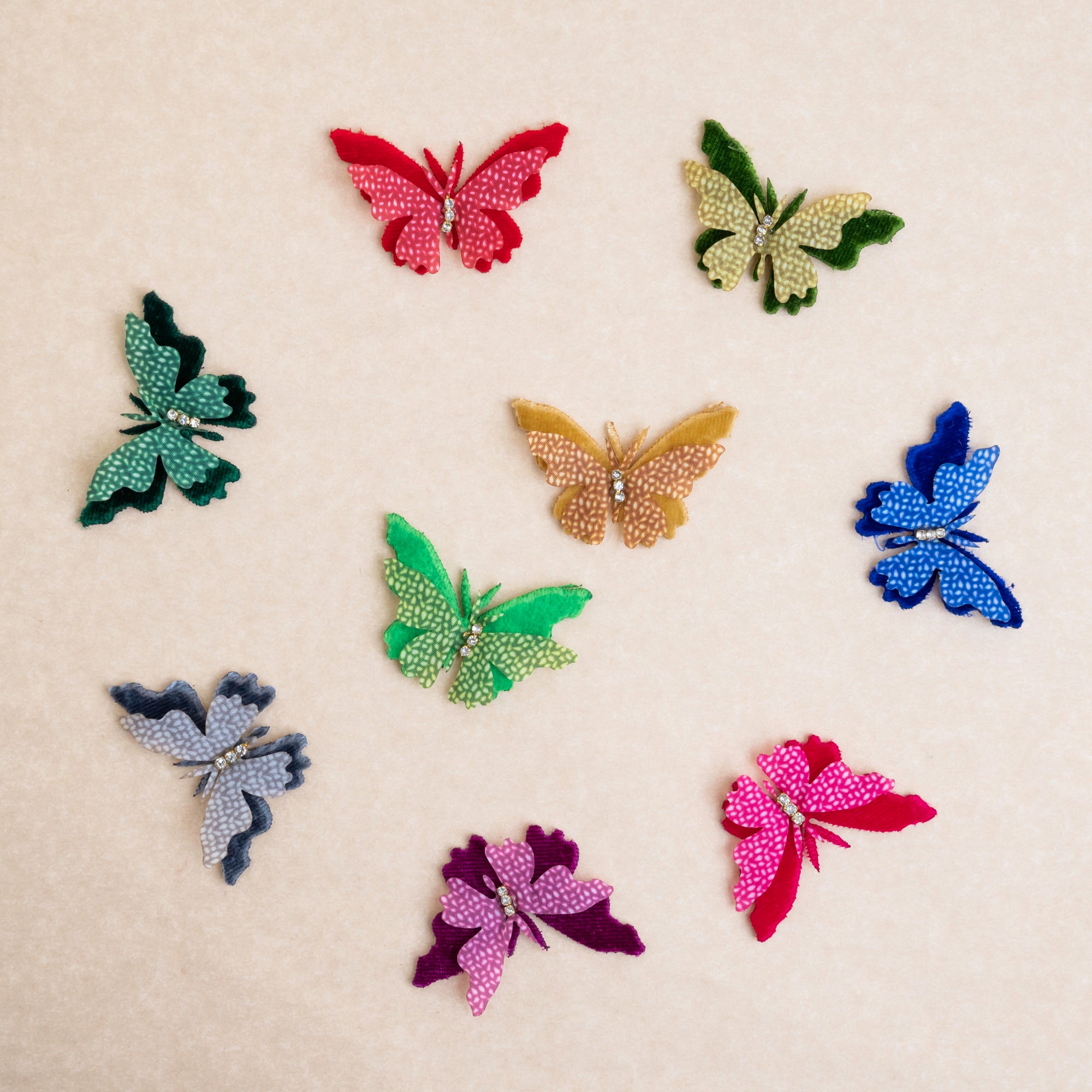 Fabric Butterfly | Size : 57MM | 25PCS – SATRA TRADERS