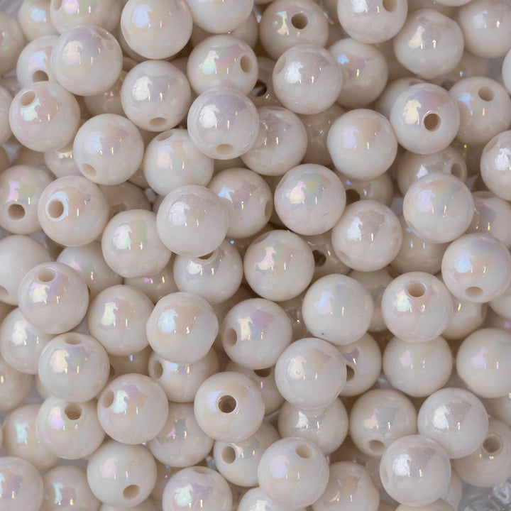 Rainbow Pearl Plastic Beads