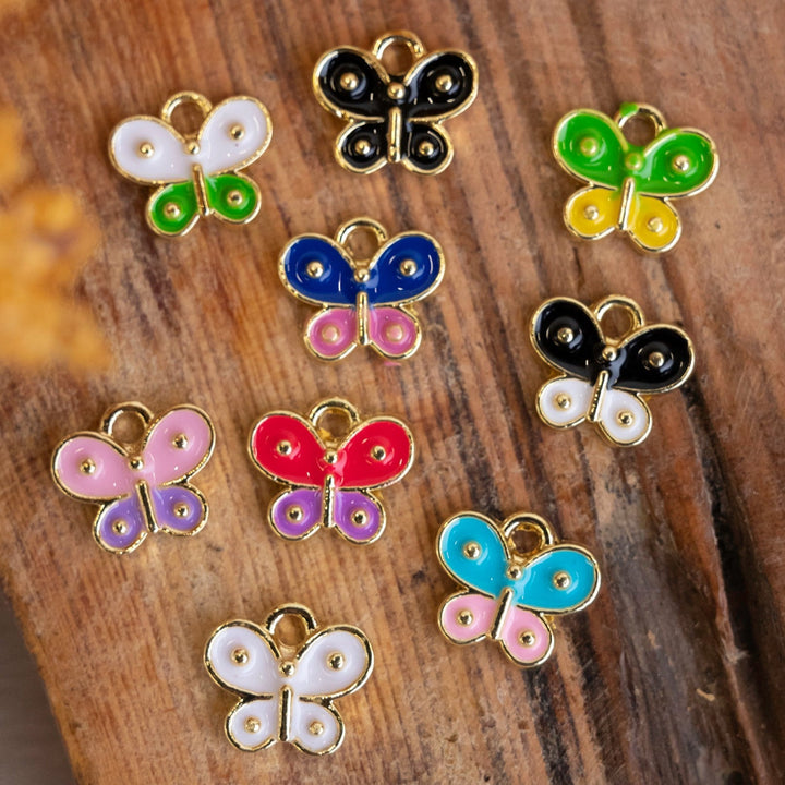 Butterfly Enamel Charms | Size : 10mm | 10pcs