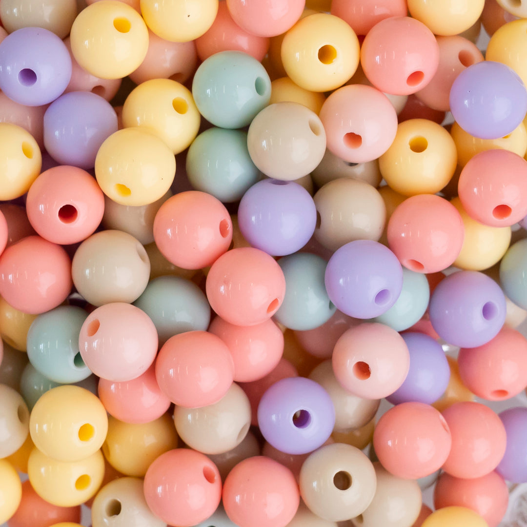 Round Pastel Plastic Beads