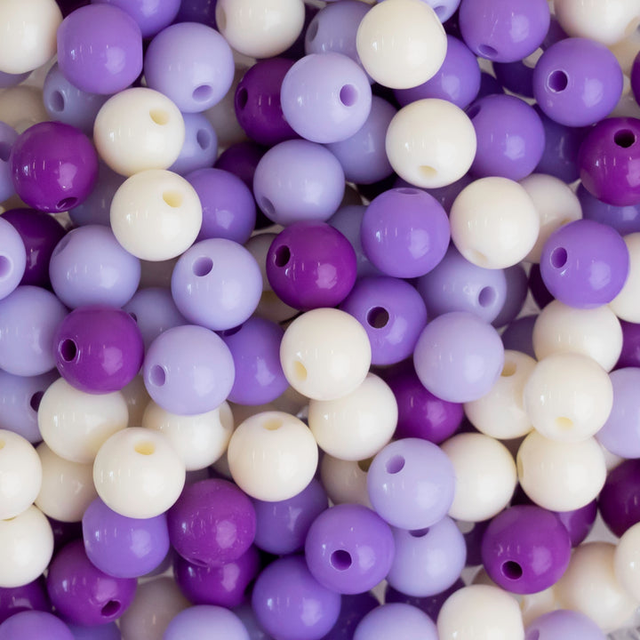 Purple Shade Round Pastel Plastic Beads