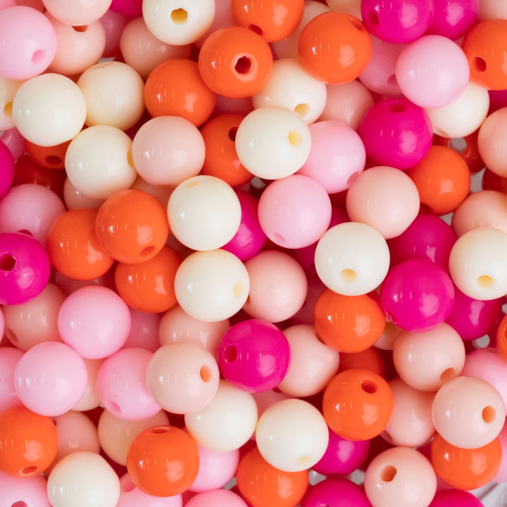 Pink Shade Round Pastel Plastic Beads