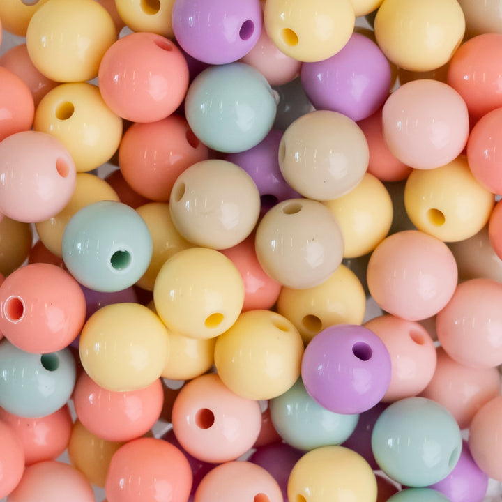 Round Pastel Plastic Beads