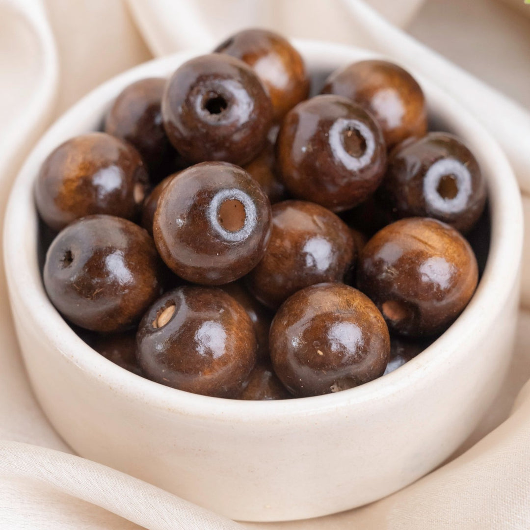 Brown Round Wooden Beads