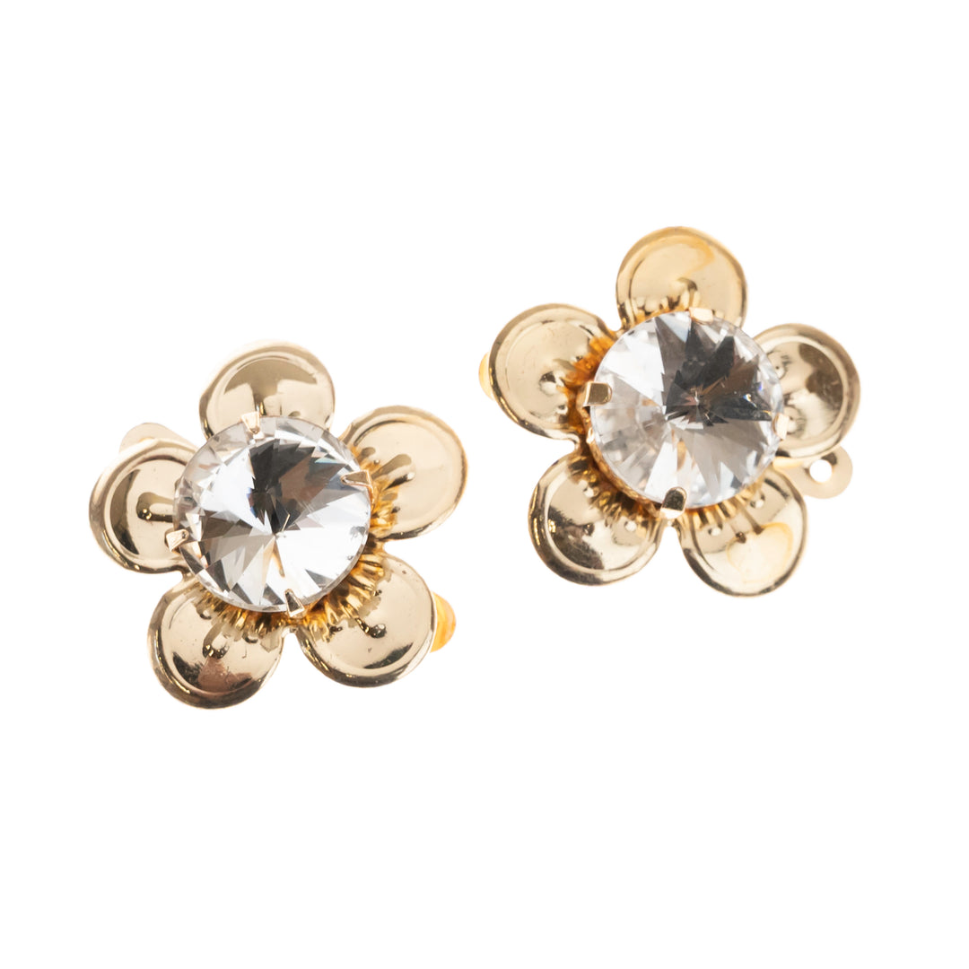 Stone Metal Flower | Size : 24mm | 10Pcs