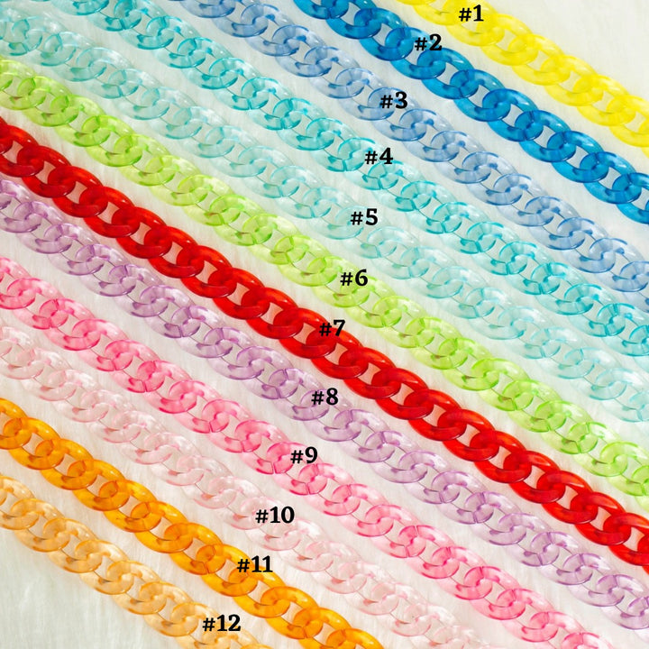 Matt Translucent Acrylic Chains | Size : H-22mm W-16mm | 1mtr | AC02