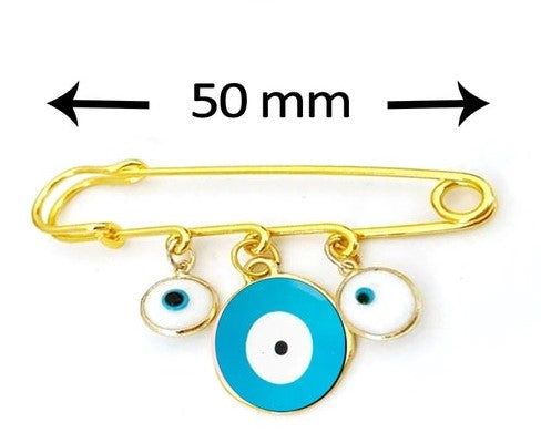 Evil Eye Charms Brooch Pin | Size : 50mm | Qty : 1pc